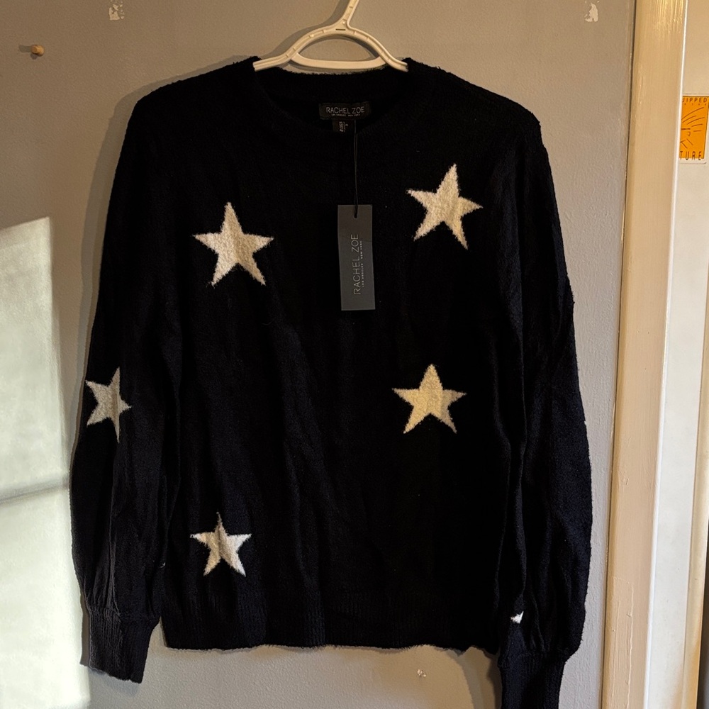 Rachel Zoe Black and White Star Sweater